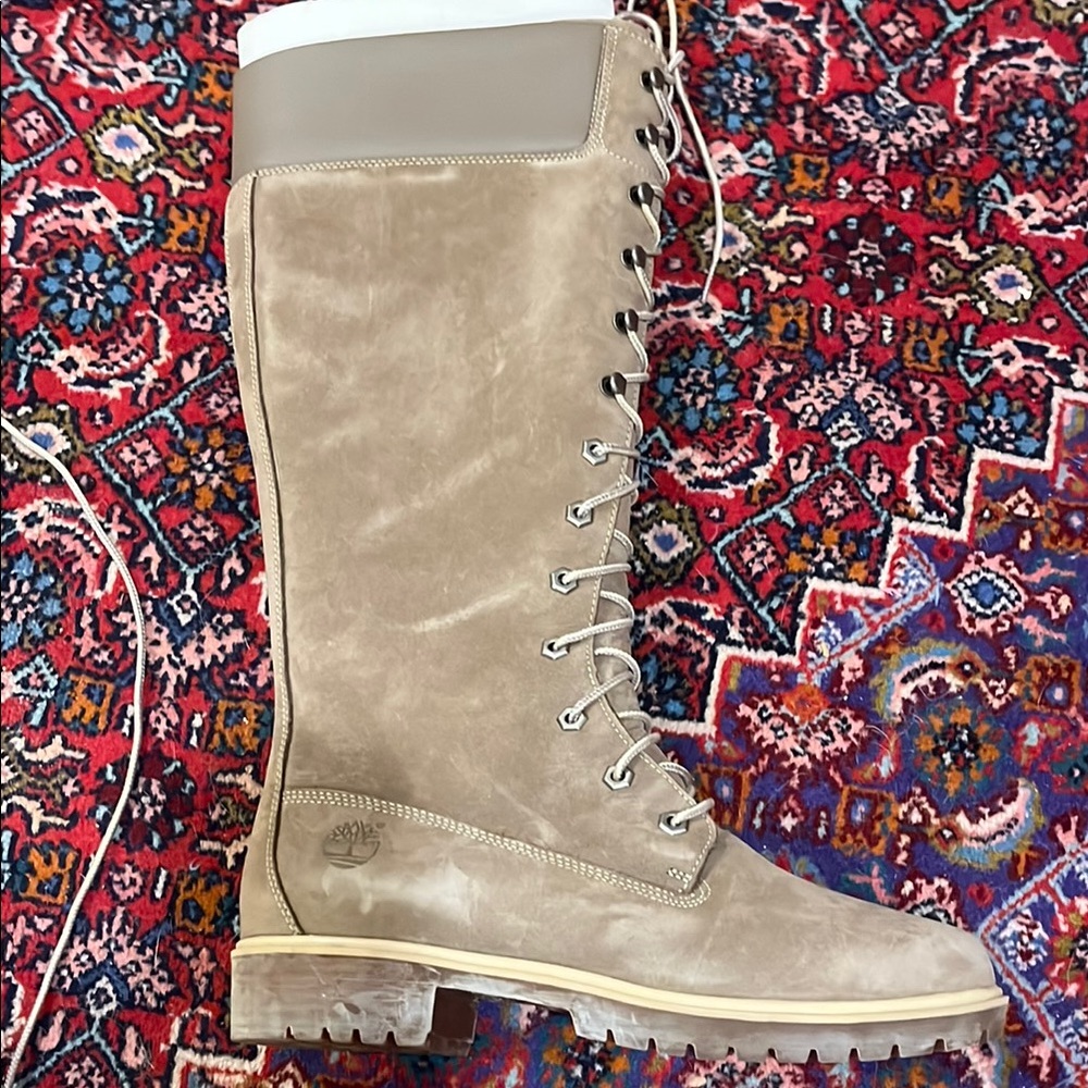Timberland Tan Lace Up Boots Rugged Style